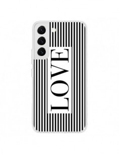 Coque Samsung Galaxy S22 5G Love Noir et Blanc - Mary...