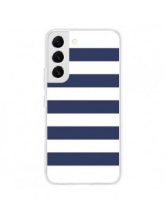 Coque Samsung Galaxy S22 5G Bandes Marinières Bleu Blanc...