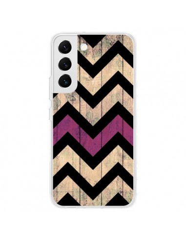 Coque Samsung Galaxy S22 5G Chevron Vintage Bois Wood - Mary Nesrala