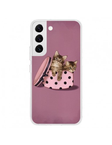 Coque Samsung Galaxy S22 5G Chaton Chat Kitten Boite Pois - Maryline Cazenave