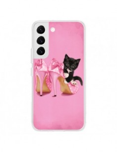 Coque Samsung Galaxy S22 5G Chaton Chat Noir Kitten...