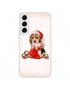 Coque Samsung Galaxy S22 5G Chien Dog Pere Noel Christmas...