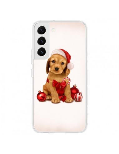 Coque Samsung Galaxy S22 5G Chien Dog Pere Noel Christmas Boules Sapin - Maryline Cazenave