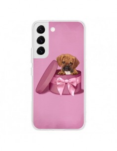 Coque Samsung Galaxy S22 5G Chien Dog Boite Noeud Triste...