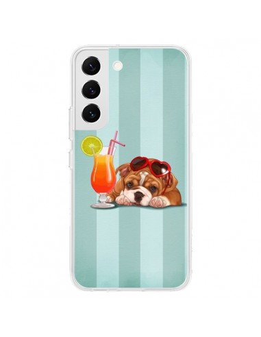 Coque Samsung Galaxy S22 5G Chien Dog Cocktail Lunettes Coeur - Maryline Cazenave