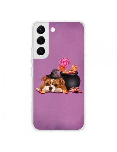 Coque Samsung Galaxy S22 5G Chien Dog Halloween Sorciere Chaudron Bonbon - Maryline Cazenave