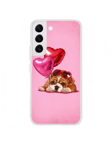 Coque Samsung Galaxy S22 5G Chien Dog Lunettes Coeur Ballon - Maryline Cazenave