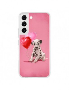Coque Samsung Galaxy S22 5G Chien Dog Dalmatien Ballon...