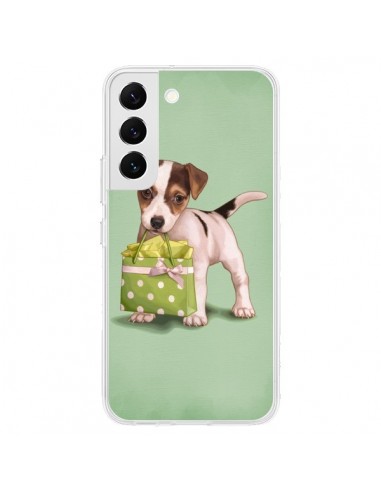Coque Samsung Galaxy S22 5G Chien Dog Shopping Sac Pois Vert - Maryline Cazenave