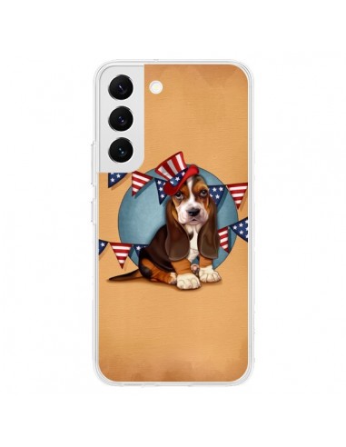Coque Samsung Galaxy S22 5G Chien Dog USA Americain - Maryline Cazenave