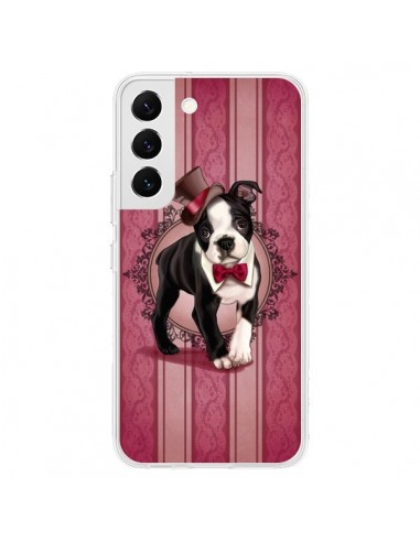 Coque Samsung Galaxy S22 5G Chien Dog Gentleman Noeud Papillon Chapeau - Maryline Cazenave