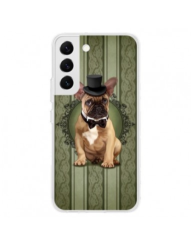 Coque Samsung Galaxy S22 5G Chien Dog Bulldog Noeud Papillon Chapeau - Maryline Cazenave