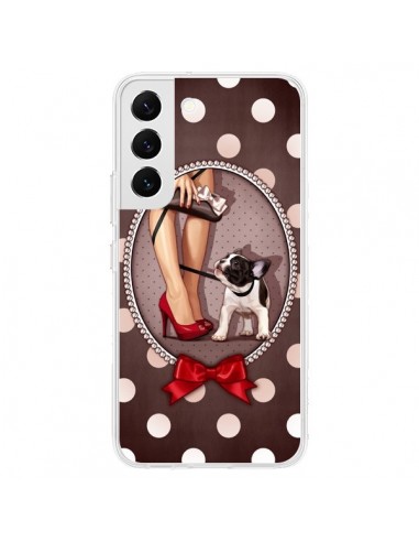 Coque Samsung Galaxy S22 5G Lady Jambes Chien Dog Pois Noeud papillon - Maryline Cazenave