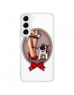 Coque Samsung Galaxy S22 5G Lady Jambes Chien Bulldog Dog...