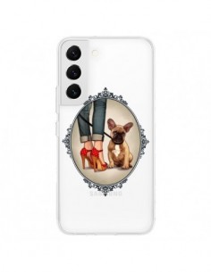 Coque Samsung Galaxy S22 5G Lady Jambes Chien Bulldog Dog...