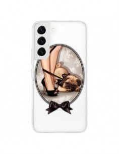 Coque Samsung Galaxy S22 5G Lady Jambes Chien Bulldog Dog...