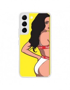 Coque Samsung Galaxy S22 5G Pop Art Femme Jaune - Mikadololo