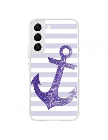 Coque Samsung Galaxy S22 5G Ancre Violet Navire - Monica Martinez