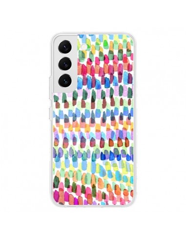 Coque Samsung Galaxy S22 5G Artsy Strokes Stripes Colorful - Ninola Design