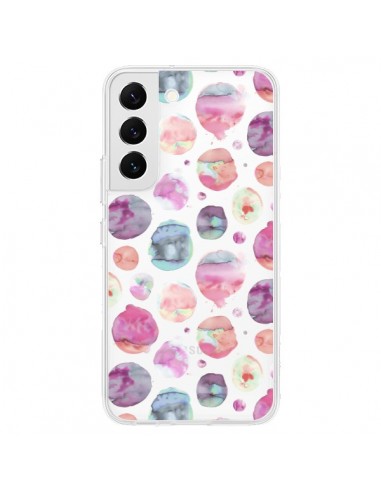 Coque Samsung Galaxy S22 5G Big Watery Dots Pink - Ninola Design