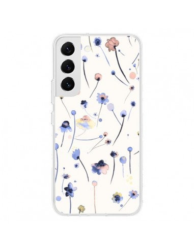 Coque Samsung Galaxy S22 5G Blue Soft Flowers - Ninola Design