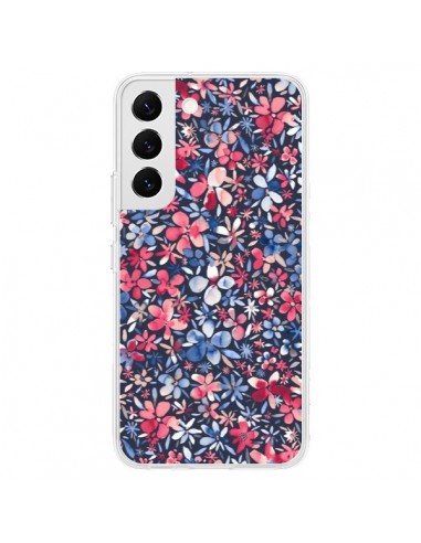 Coque Samsung Galaxy S22 5G Colorful Little Flowers Navy - Ninola Design