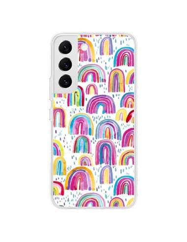 Coque Samsung Galaxy S22 5G Cute Watercolor Rainbows - Ninola Design