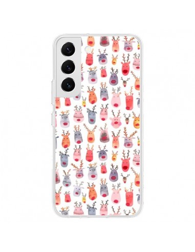 Coque Samsung Galaxy S22 5G Cute Winter Reindeers - Ninola Design