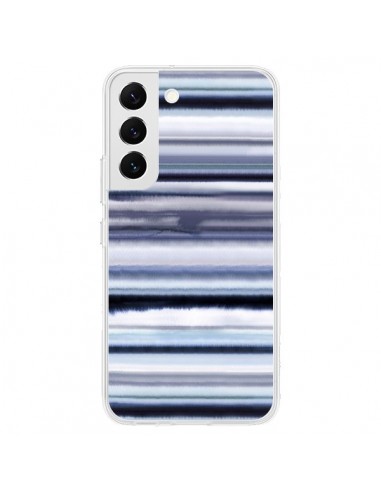Coque Samsung Galaxy S22 5G Degrade Stripes Watercolor Navy - Ninola Design