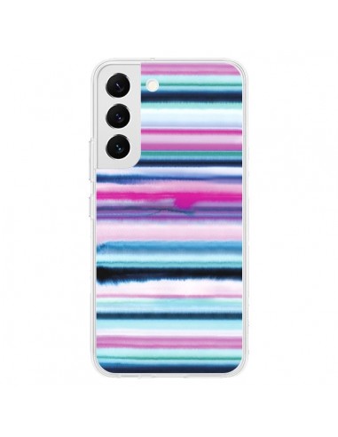 Coque Samsung Galaxy S22 5G Degrade Stripes Watercolor Pink - Ninola Design