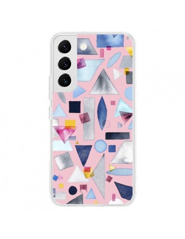 Coque Samsung Galaxy S22 5G Geometric Pieces Pink - Ninola Design