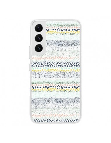 Coque Samsung Galaxy S22 5G Little Textured Dots Green - Ninola Design