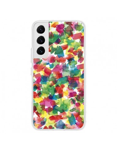 Coque Samsung Galaxy S22 5G Speckled Watercolor Blue - Ninola Design