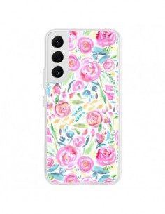 Coque Samsung Galaxy S22 5G Speckled Watercolor Pink -...