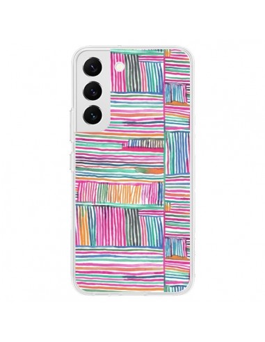 Coque Samsung Galaxy S22 5G Watercolor Linear Meditation Pink - Ninola Design