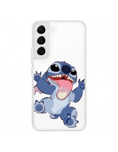 Coque Samsung Galaxy S22 5G Stitch de Lilo et Stitch Langue transparente