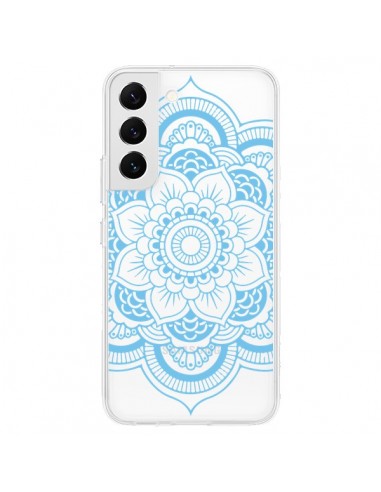 Coque Samsung Galaxy S22 5G Mandala Bleu Azteque Transparente - Nico