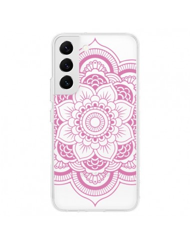 Coque Samsung Galaxy S22 5G Mandala Rose Clair Azteque Transparente - Nico