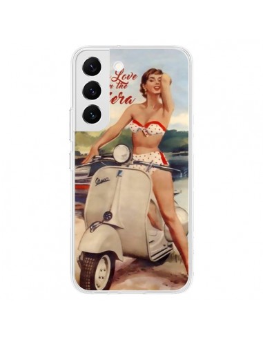 Coque Samsung Galaxy S22 5G Pin Up With Love From the Riviera Vespa Vintage - Nico