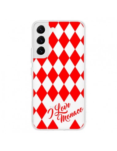 Coque Samsung Galaxy S22 5G I Love Monaco et Losange Rouge - Nico