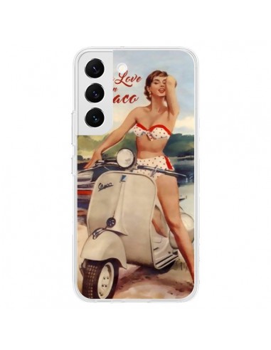 Coque Samsung Galaxy S22 5G Pin Up With Love From Monaco Vespa Vintage - Nico