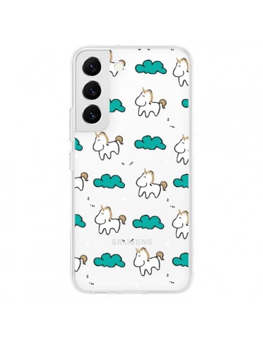 Coque Samsung Galaxy S22 5G Licorne et Nuages Transparente - Nico