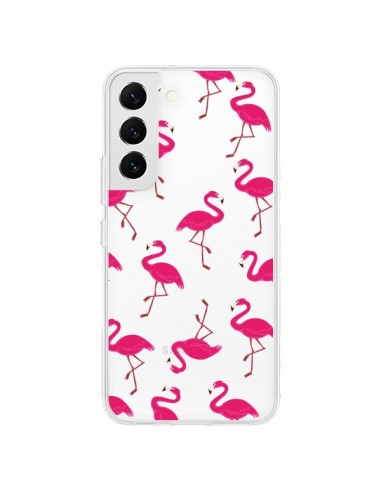 Coque Samsung Galaxy S22 5G flamant Rose et Flamingo Transparente - Nico