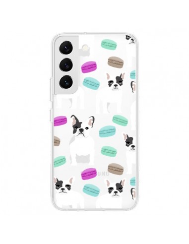 Coque Samsung Galaxy S22 5G Chiens Bulldog Français Macarons Transparente - Pet Friendly