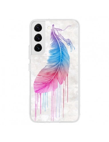 Coque Samsung Galaxy S22 5G Plume arc-en-ciel - Rachel Caldwell