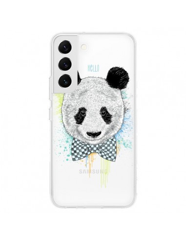 Coque Samsung Galaxy S22 5G Panda Noeud Papillon Transparente - Rachel Caldwell