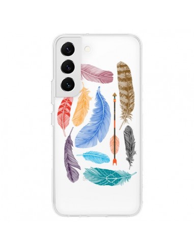Coque Samsung Galaxy S22 5G Plume Feather Couleur Transparente - Rachel Caldwell