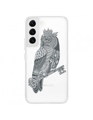 Coque Samsung Galaxy S22 5G Owl King Chouette Hibou Roi Transparente - Rachel Caldwell