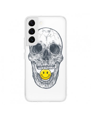 Coque Samsung Galaxy S22 5G Tête de Mort Smiley Transparente - Rachel Caldwell