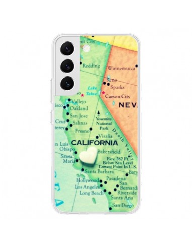 Coque Samsung Galaxy S22 5G Carte Map Californie - R Delean